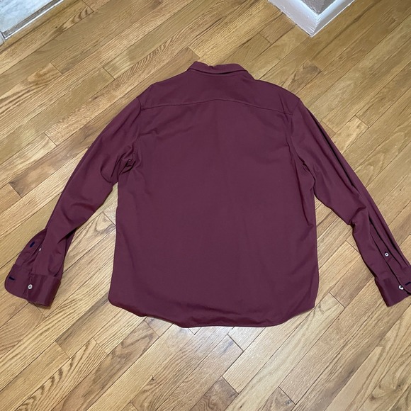 UNTUCKit Huber Burgundy Cotton Button Down Smart Casual Shirt Men's XL - Picture 5 of 5